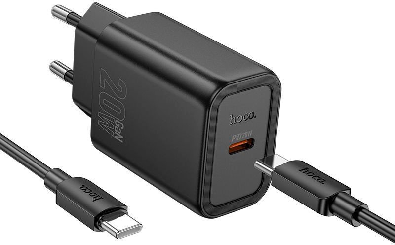 Сетевое зарядное Hoco N60 USB Type-C (черный)