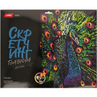 Гравюра Lori Скретчинг Животные. Неон. Павлин Гр-777