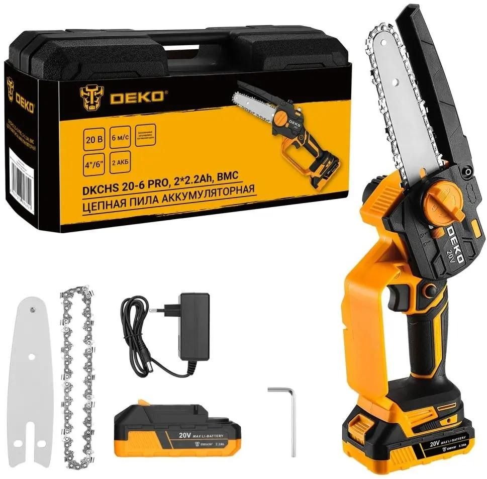 

Аккумуляторная пила Deko DKCHS 20-6 Pro 083-2012 (с 2-мя АКБ, кейс)