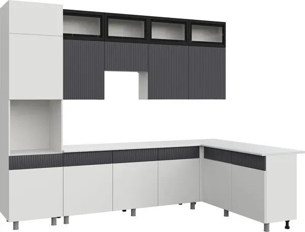 

Готовая кухня Mio Tesoro К София 3x1.8 (белый/бланж/графит матовый/черный/антарес)