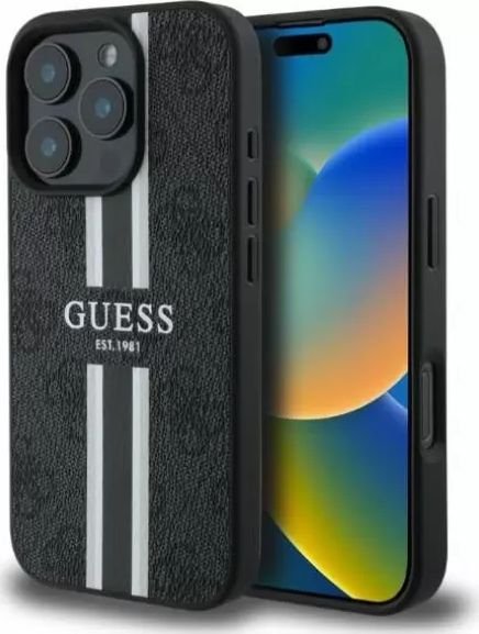 

Чехол для телефона Guess PU 4G Stripes (MagSafe) для iPhone 16 Pro Max GUHMP16XP4RPSK