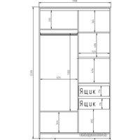 Шкаф-купе Рэйгрупп 120450 SSX Elgon РГ-12.01 (сосна натуральная/хром)