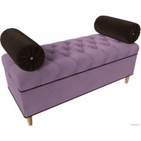 Банкетка Лига диванов Глория 113681 (микровельвет сиреневый/коричневый/коричневый)