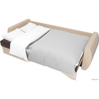 Угловой диван Лига диванов Сатурн 101068 (левый, экокожа, коричневый/бежевый)