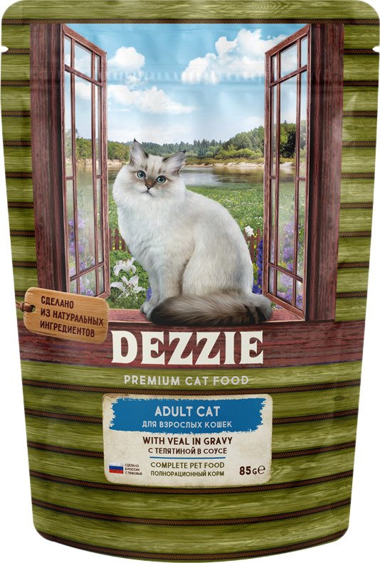 

Пресервы Dezzie Adult Cat Veal (с телятиной в соусе) 85 г
