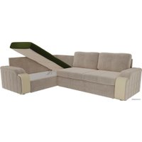 Угловой диван Лига диванов Николь 102970 (левый, велюр, бежевый)