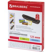 Пленка для ламинирования BRAUBERG Brauberg А6 125 мкм 100 шт 530806 (глянцевый, прозрачный)