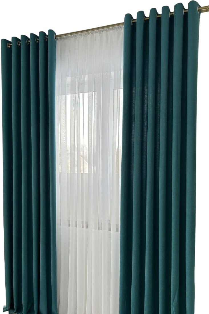 

Комплект штор Модный текстиль Канвас 09L 112MTKANVASMO2-5 (270x360, 2 шт, бирюзовый/античный)