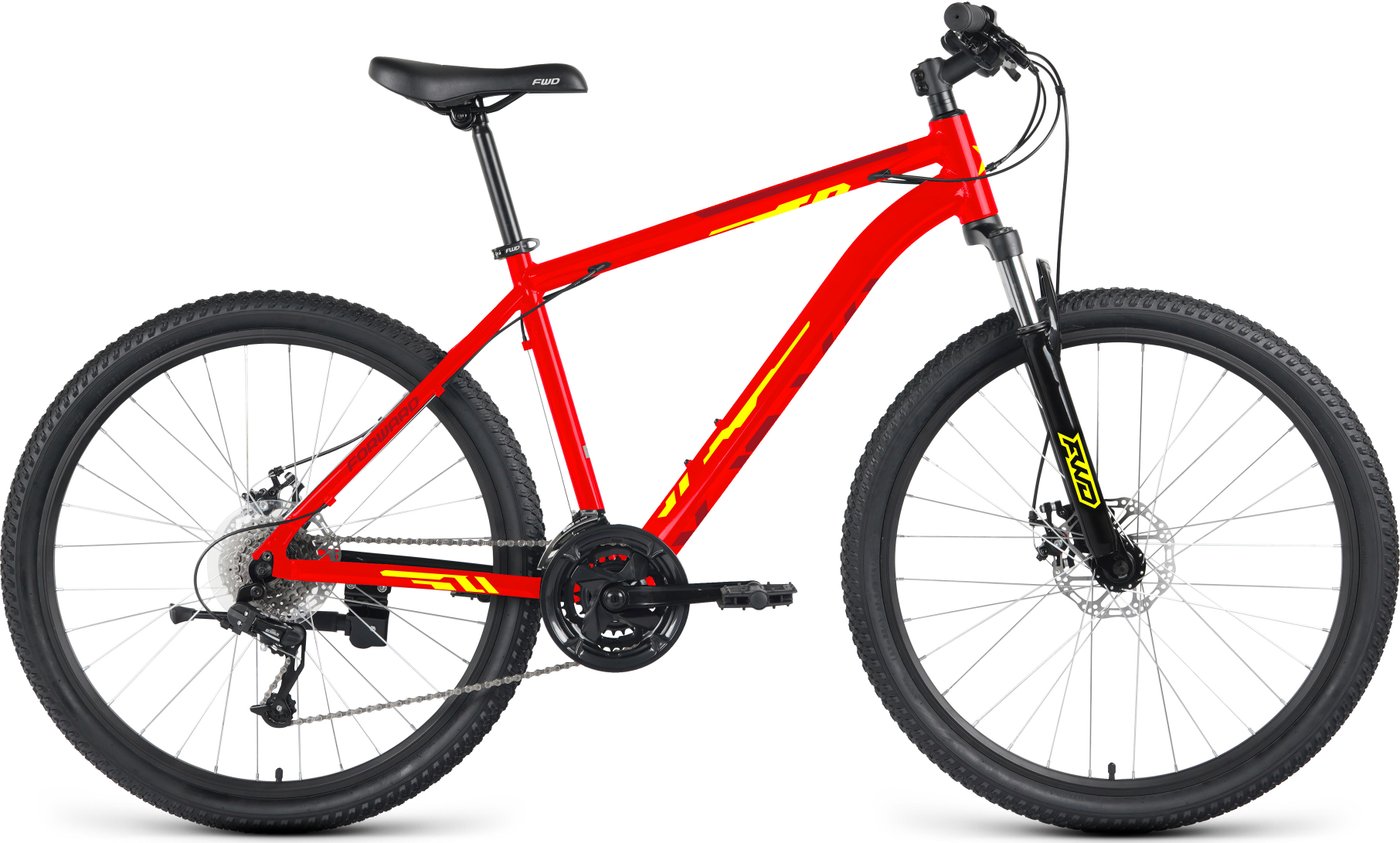 

Велосипед Forward Katana 27.5 D 2023 (ярко-красный/желтый)