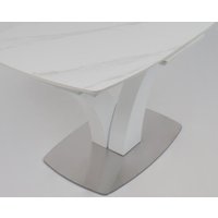 Кухонный стол Аврора Нотр Дам Moderne 1400/1800x850 (камень светло-серый Greys Snow/белый муар)
