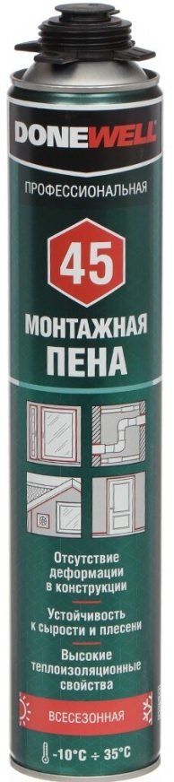 

Монтажная пена Donewell 45 DPP10U45 Профессиональная всесезонная (1 л)