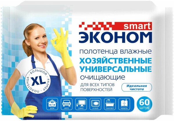 

Влажные полотенца Эконом Smart Универсальные №60