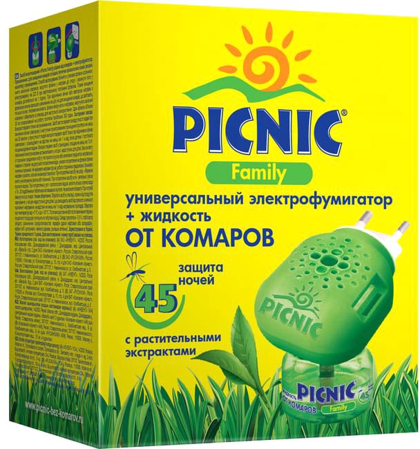 

Средство от насекомых Picnic Электрофумигатор + жидкость от комаров 45 ночей 30 мл