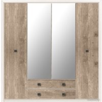 Шкаф распашной Black Red White Коен SZF4D2S (ясень снежный/сосна натуральная)