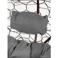 Подвесной диван M-Group Лежебока 11180209 (с коричневым ротангом/серая подушка)