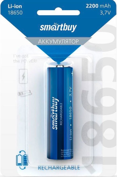 

Аккумулятор SmartBuy 18650 2200 mAh 1 шт.