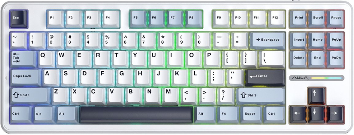 

Клавиатура AULA F87 (белый/голубой/черный)