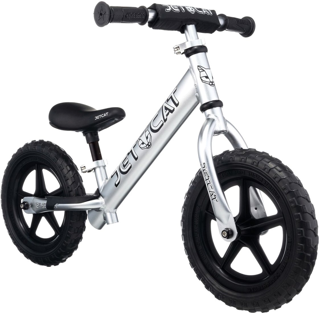 

Беговел JetCat 12 Sport SLT EVA (серебристый)