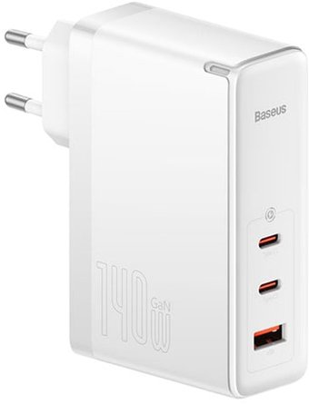 Baseus GaN5 Pro Fast Charger 2C+U 140W EU (белый)