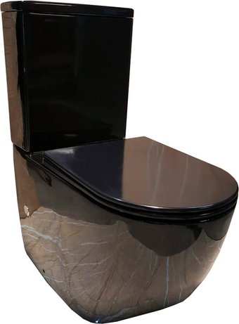 Унитаз напольный CeramaLux 2176-18 (черный глянцевый)