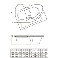 Ванна Bonito Home Arizona 150x105 R (с ножками)