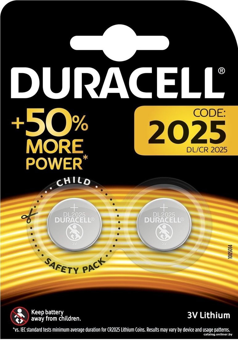 Батарейка DURACELL 2025 2 шт.