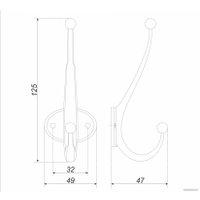 Крючок мебельный Boyard Senor K204.07BAZ.6