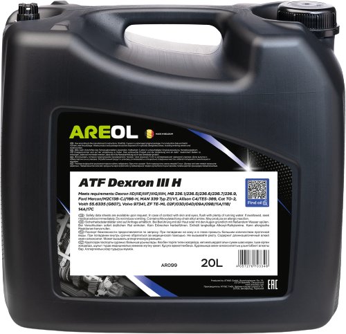 

Трансмиссионное масло Areol ATF Dexron III H 20л