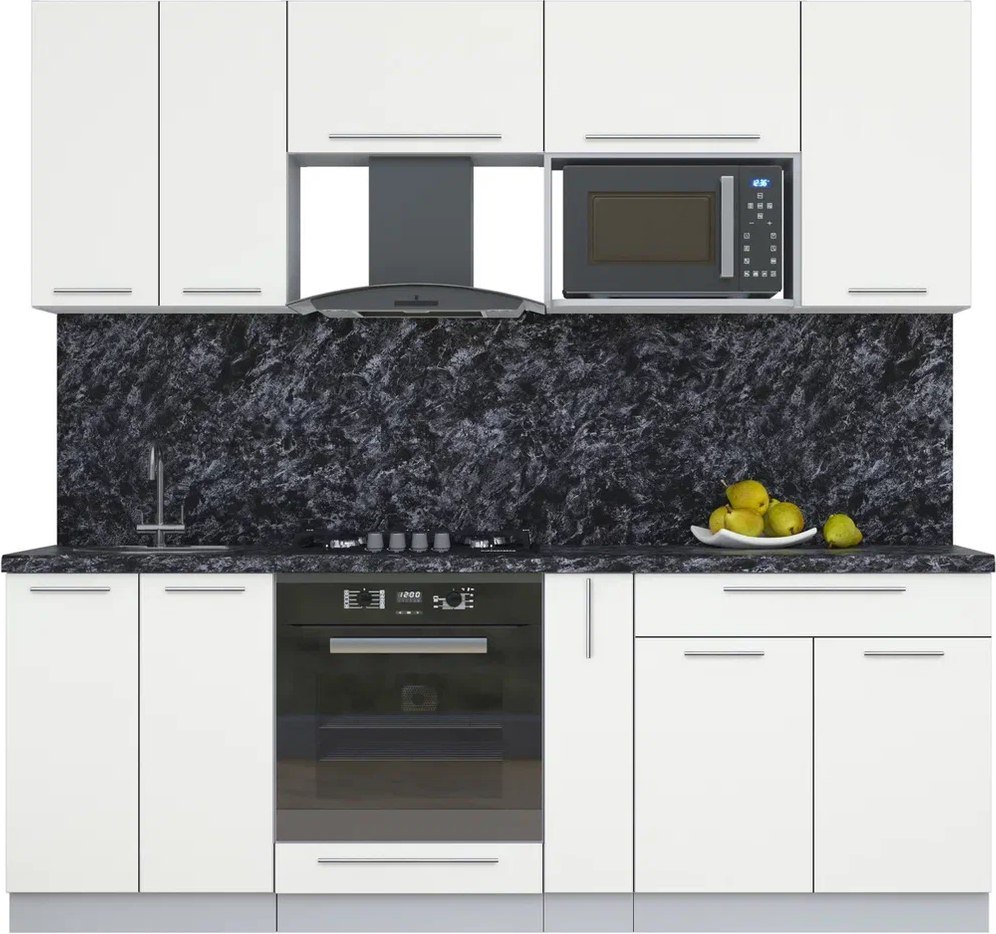 

Кухонный модуль Интерлиния Мила Пластик 2.2 (зефирный/зефирный/кастилло темный)