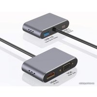 Адаптер USBTOP USB3.1 Type-C на HDMI/VGA/USB3.0/USB-C