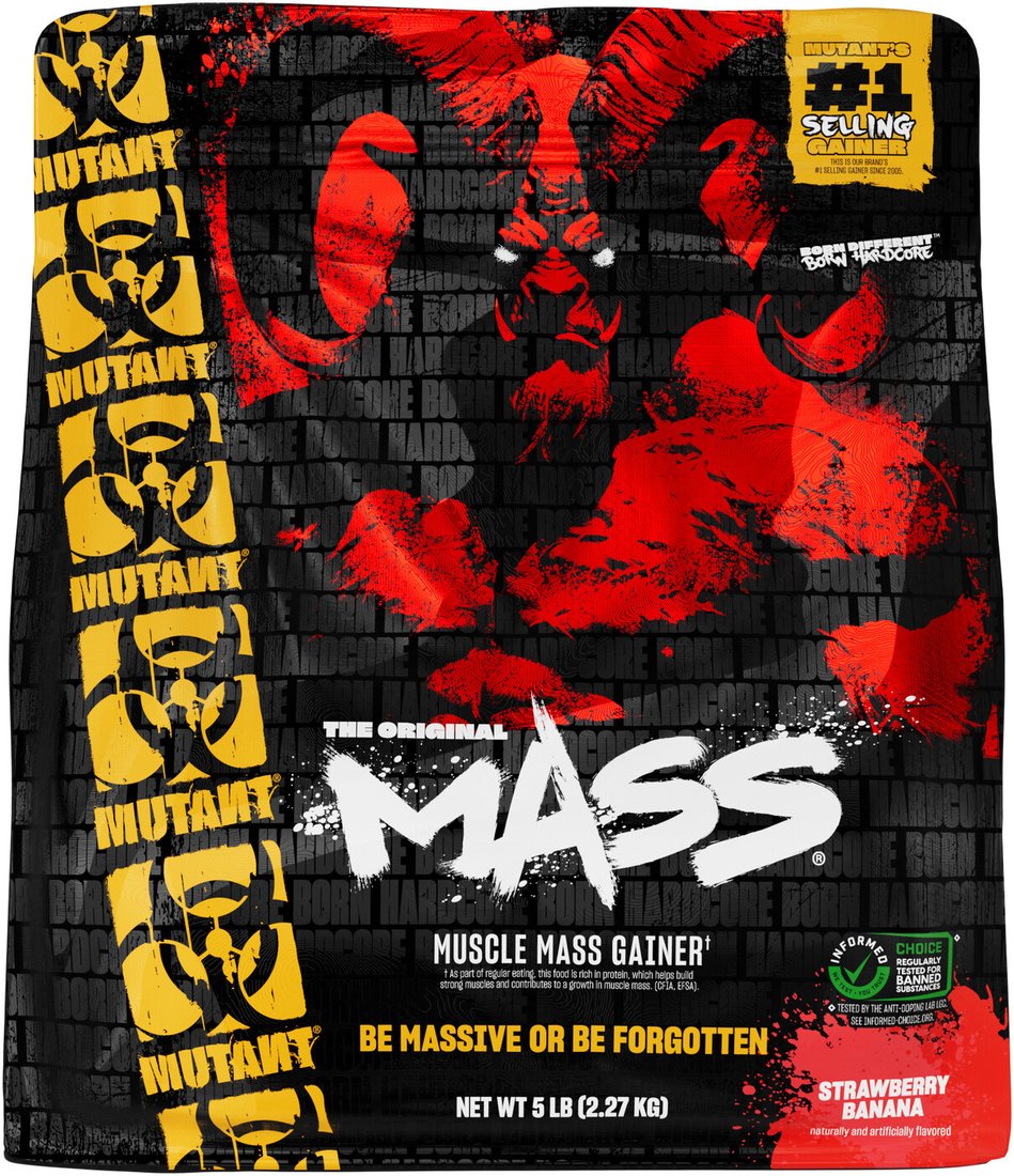 Гейнер Mutant Mass Gainer (клубника/банан, 2270г)