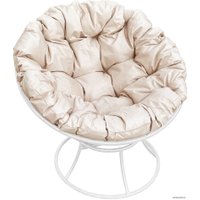 Кресло M-Group Папасан 12010101 (белый/бежевая подушка)
