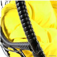 Подвесное кресло M-Group Для двоих 11450411 (черный ротанг/желтая подушка)