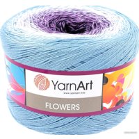 Пряжа для вязания Yarnart Flowers 264 250 г 1000 м (голубой; белый; фиолетовый)