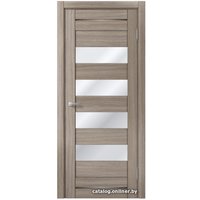 Межкомнатная дверь MDF-Techno Dominika 106 50x200 (дуб дымчатый, стекло лакобель красный)