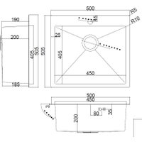 Кухонная мойка ARFEKA AF 500*505 Black PVD Nano