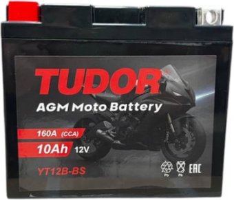 Мотоциклетный аккумулятор Tudor YT12B-BS L+ (10 А·ч)