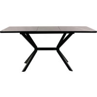 Кухонный стол ВВР Миллер (мрамор черный 3/черный №7, стекло 120-160/80)