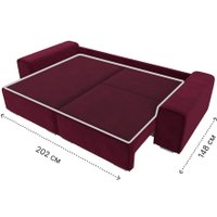 Угловой диван Лига диванов Лига-029 левый 121921L (микровельвет бордовый)