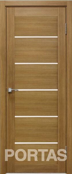 

Межкомнатная дверь Portas S22 80x200 (орех карамель, стекло lacobel белый лак)