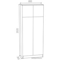 Шкаф распашной МДК ПРШ1 2-х створчатый 2020x800x400 (венге)