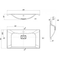 Умывальник Акватон Брук 80 1A71453KBC010