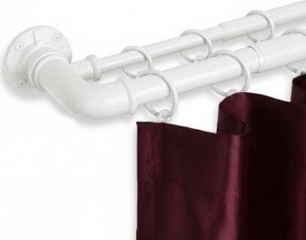 Карниз для штор UG Home Раздвижной 2-рядный 2КР-153-360-БЛ (белый, 1.53-3.6м)