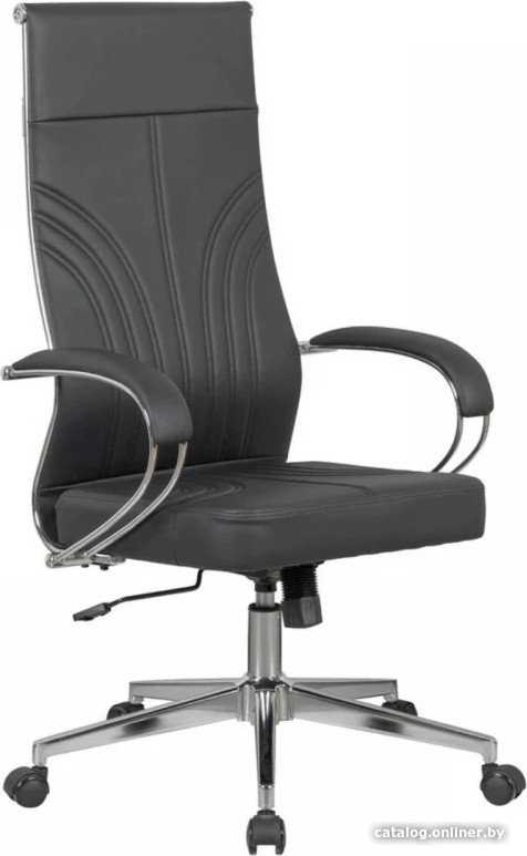 Офисное кресло SitUp Mark chrome (экокожа Black/Black)