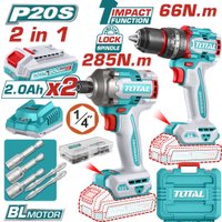  Total TCKLI20277 (шуруповерт, винтоверт, 2 АКБ, кейс)