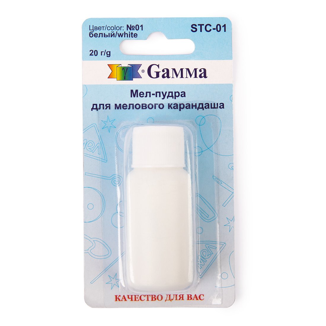 

Восковые мелки Gamma STC-01 Мел-пудра для мелового карандаша №01 (белый)