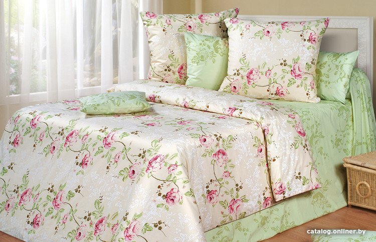 

Постельное белье Cotton Dreams Амели зеленый 1.5-сп 180x215 70x70