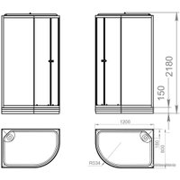 Душевая кабина Domani-Spa Delight 128 120x80 L с гидромассажем (сатин-матир. стекло/белый)