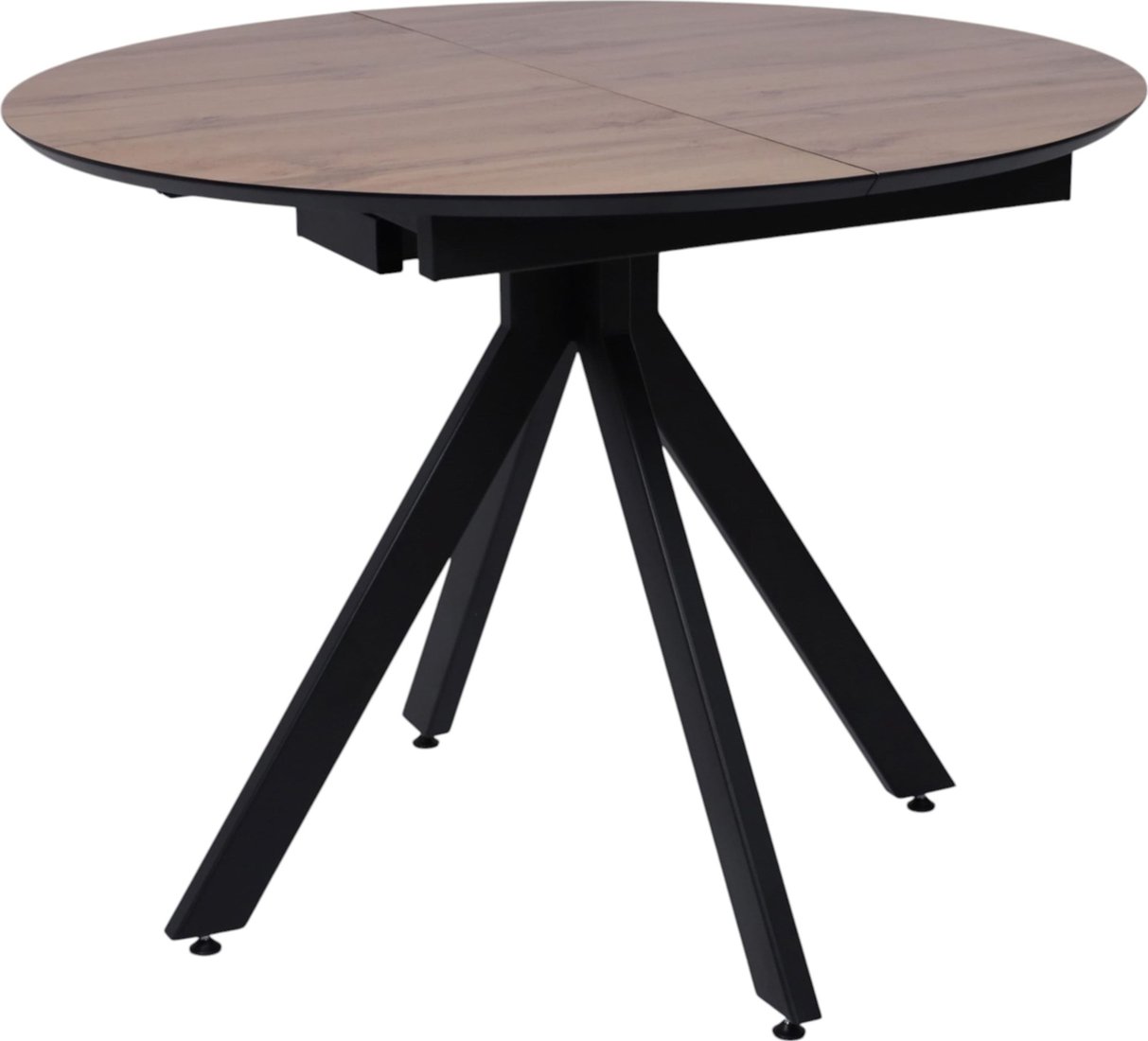 

Кухонный стол Lepremo AV 1107 HPL+МДФ раздвижной D1000-1350x750 (дуб вотан/черный)