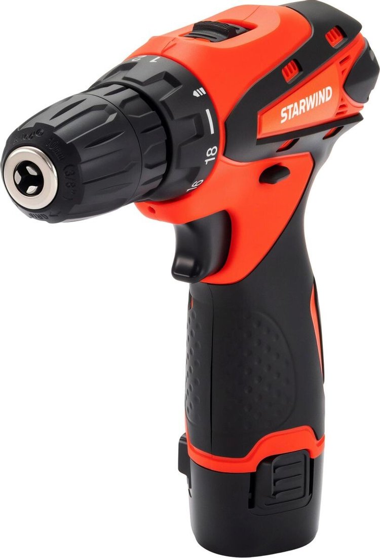 

Дрель-шуруповерт StarWind CDT12-2.0/2S1 (с 2-мя АКБ, кейс)